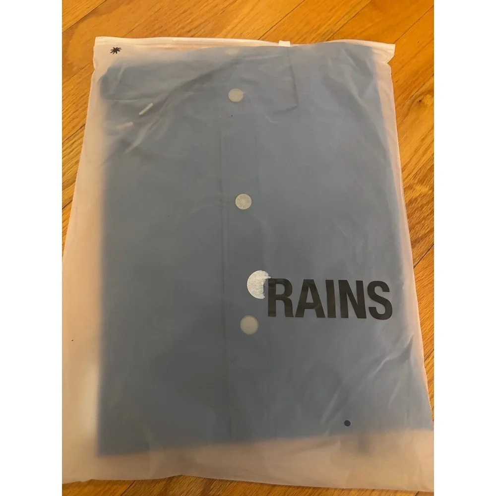 Rains NEW Long Jacket W3 Pulse /Blue Waterproof‎ Raincoat 12020 Size X-Large